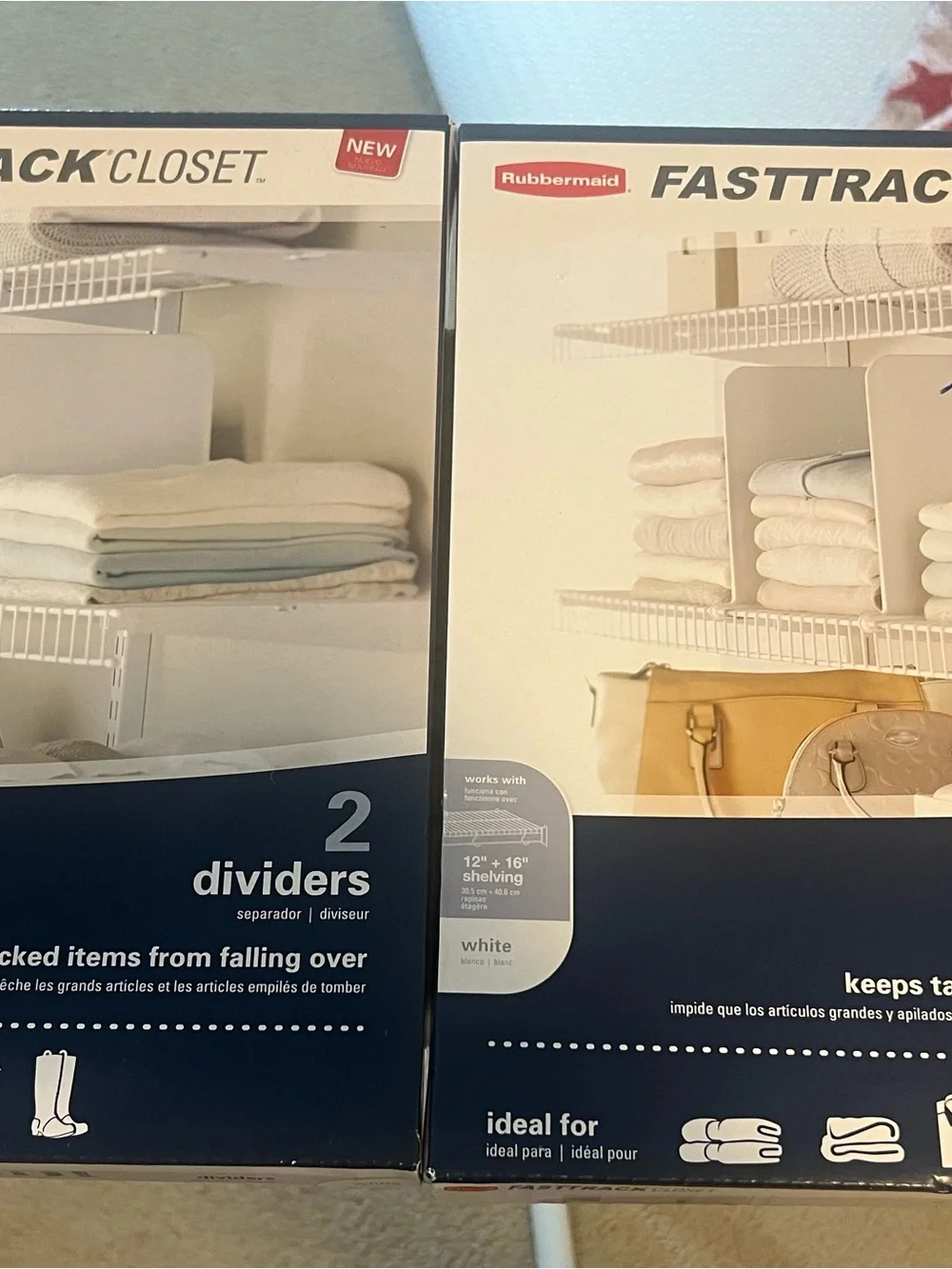 Rubbermaid FastTrack Closet White Shelf Dividers - Pair